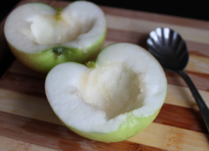 scooped out apples